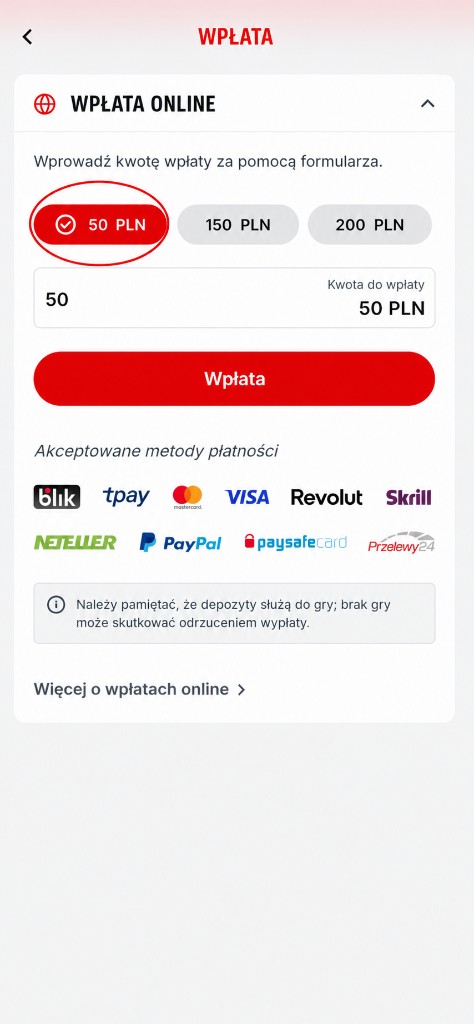 Wpłata depozytu