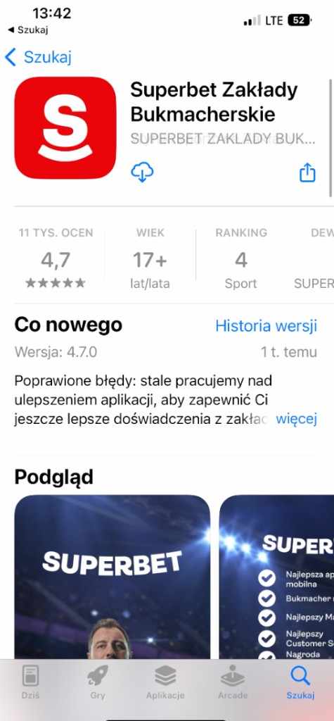 Pobierz aplikację Superbet